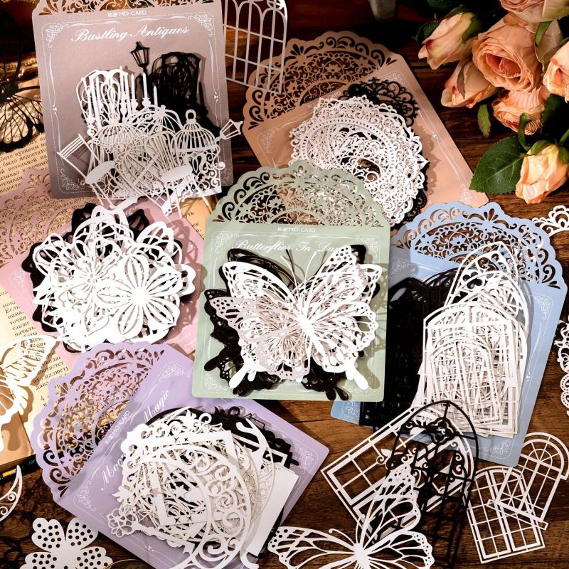 20 Pcs Vintage Lace Scrapbook Paper DIY Craft Stationery