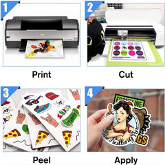 Glossy Inkjet Printable Vinyl Sticker Paper 20 Sheets