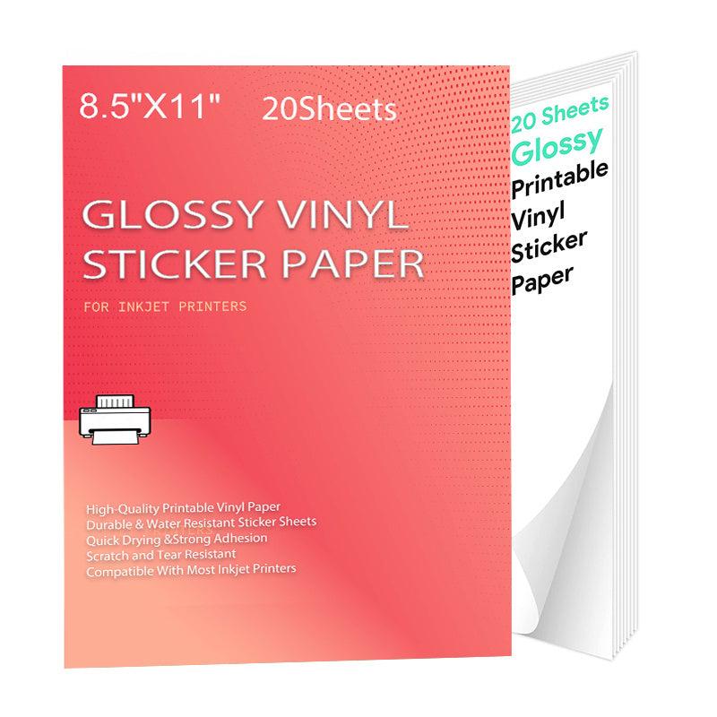 Glossy Inkjet Printable Vinyl Sticker Paper 20 Sheets