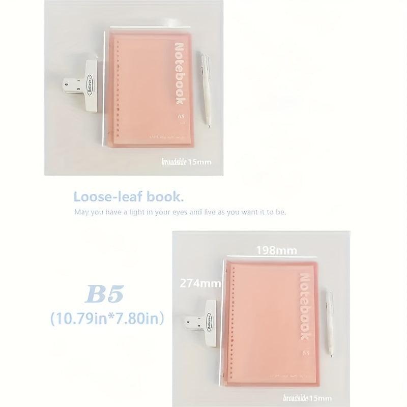 3pcs B5 Soft Shell Frosted Rolling Cover Loose leaf Book