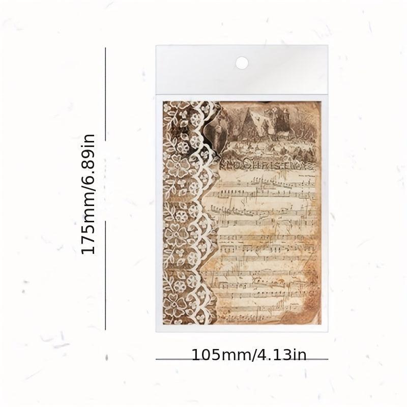 40pcs Retro Map Food Plant Paper Yellowish Lace DIY Scrapbooking Pack