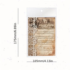 40pcs Retro Map Food Plant Paper Yellowish Lace DIY Scrapbooking Pack