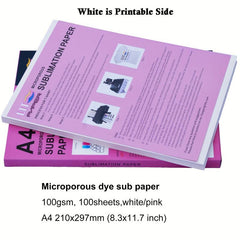 100 Sheets A4 Sublimation Paper for Mugs Tumblers T-shirts