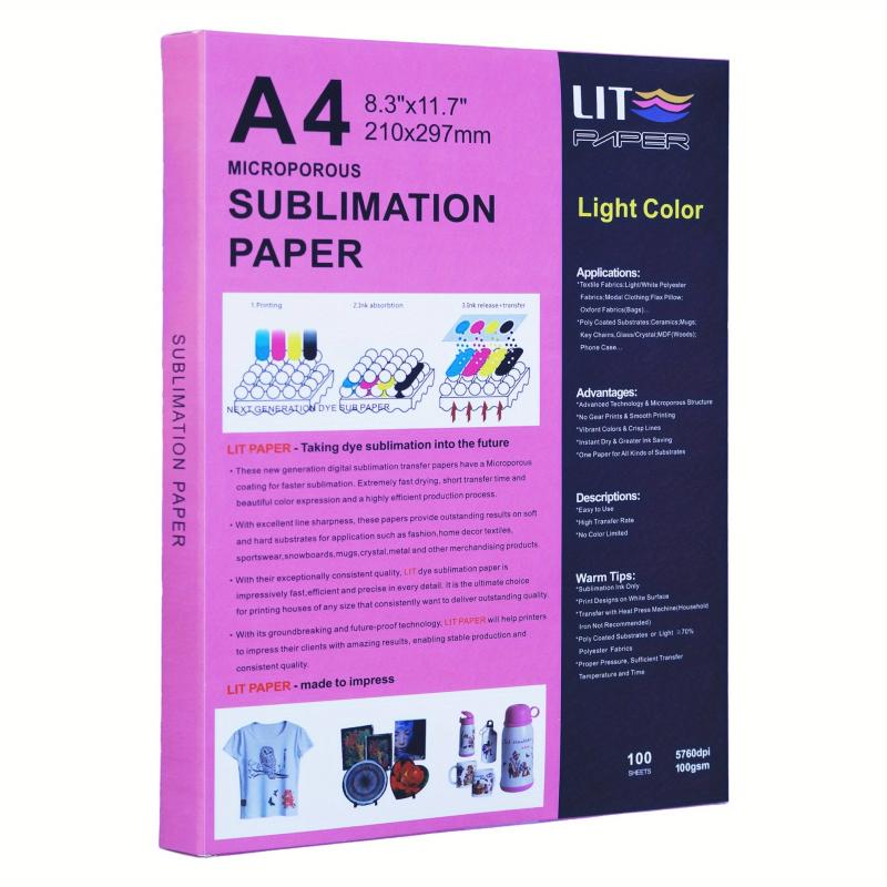 100 Sheets A4 Sublimation Paper for Mugs Tumblers T-shirts