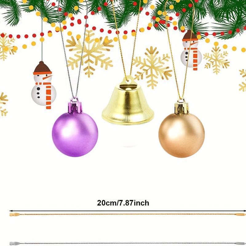 100pcs Christmas Ornament Hanger String Metallic Cord Tinsel Rope