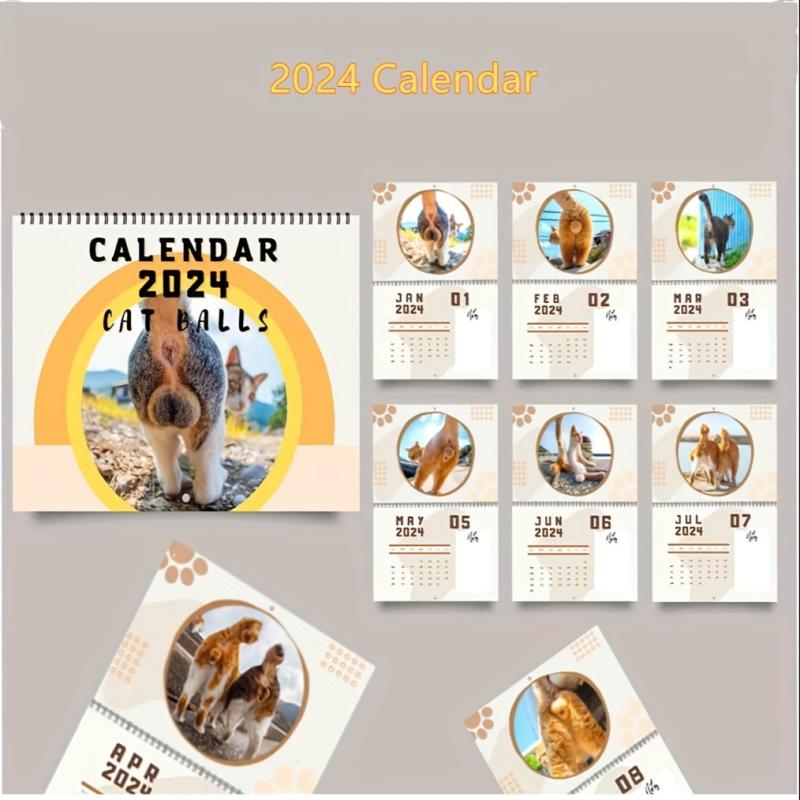Funny Cat Balls Calendar 12-Month