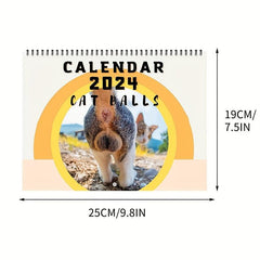 Funny Cat Balls Calendar 12-Month