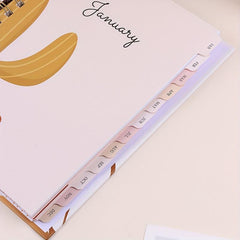Delicate Monthly Planner Coil Book with Calendar