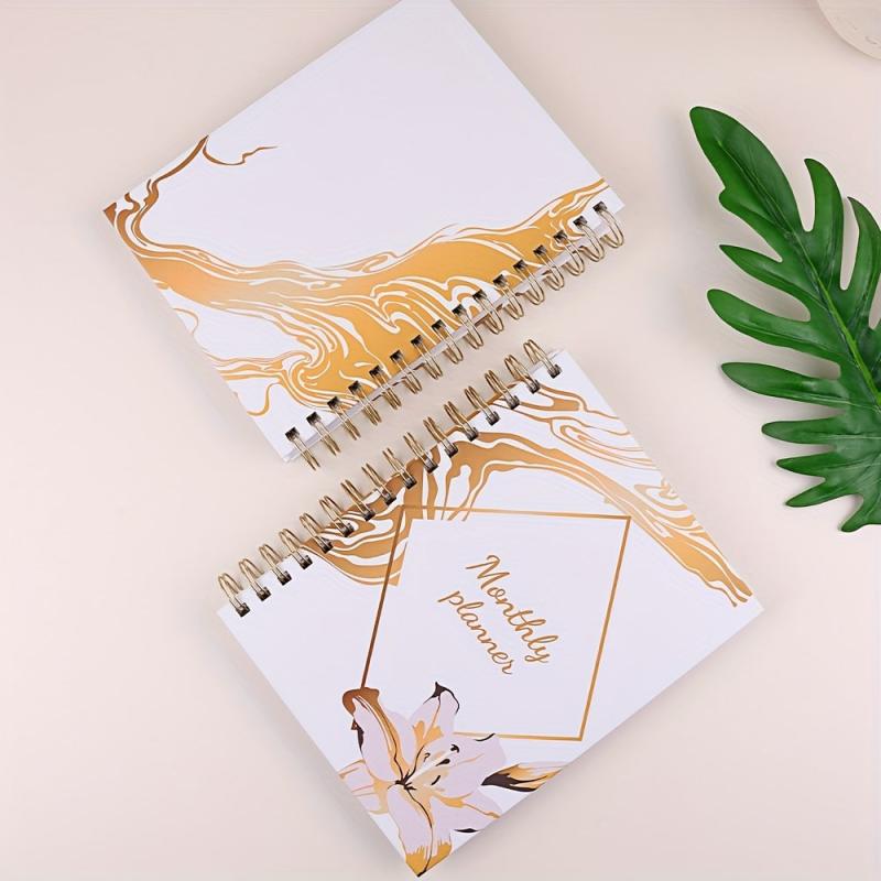 Delicate Monthly Planner Coil Book with Calendar