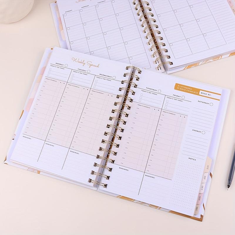 Delicate Monthly Planner Coil Book with Calendar