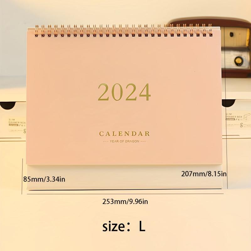 Pink Hot Stamped Desk Calendar for School & Office