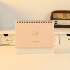 Pink Hot Stamped Desk Calendar for School & Office