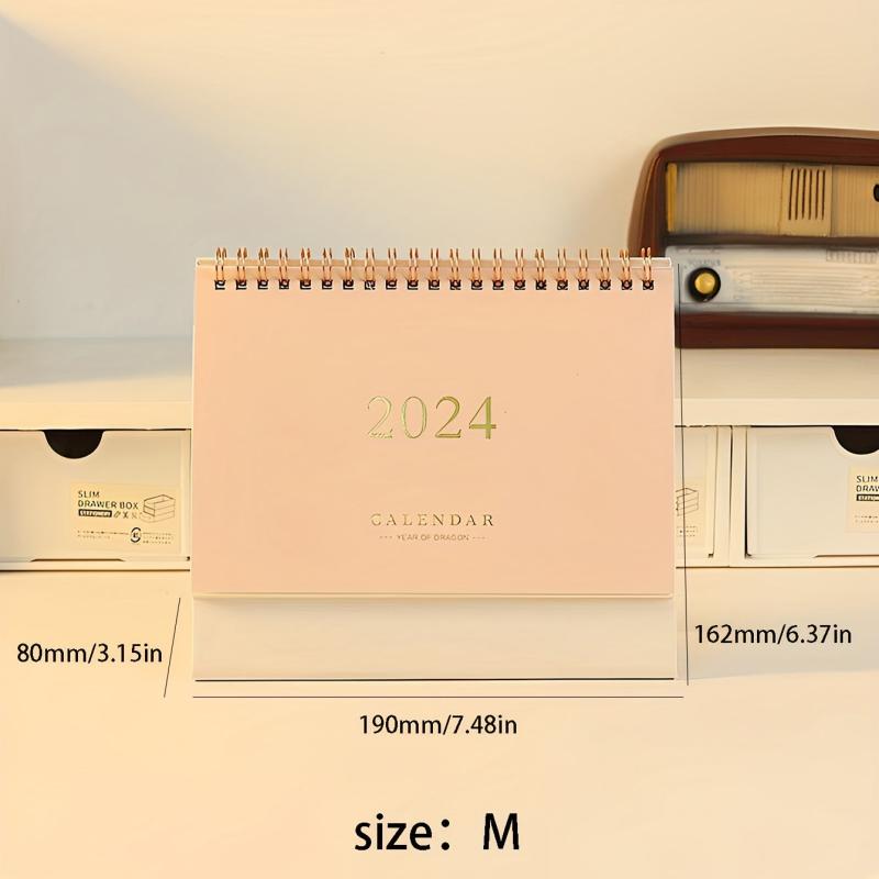 Pink Hot Stamped Desk Calendar for School & Office