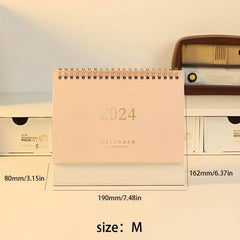 Pink Hot Stamped Desk Calendar for School & Office