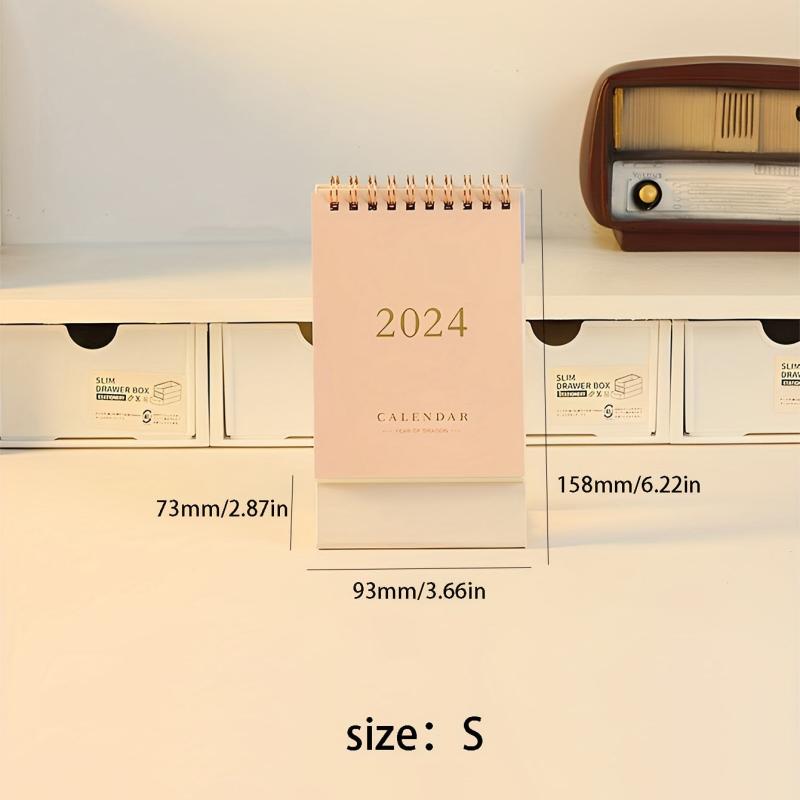 Pink Hot Stamped Desk Calendar for School & Office
