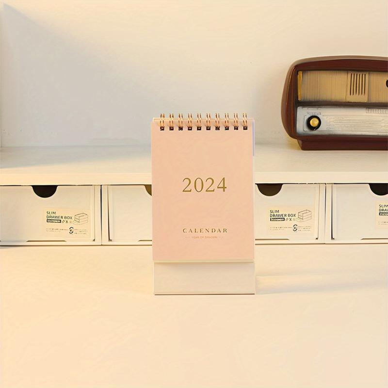 Pink Hot Stamped Desk Calendar for School & Office