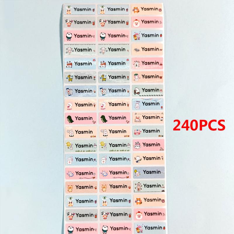 Personalized Name Stickers Waterproof Tag 60-240pcs
