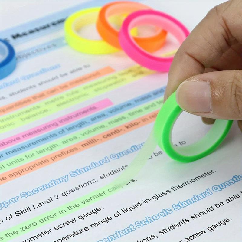Fluorescent Sticky Notes Roll Tape Style & Correction Stickers