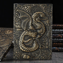 Embossed Elf Dragon Notebook - Vintage Style