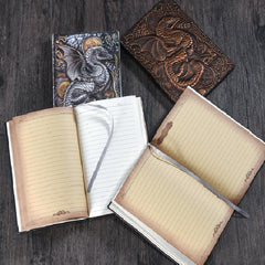 Embossed Elf Dragon Notebook - Vintage Style