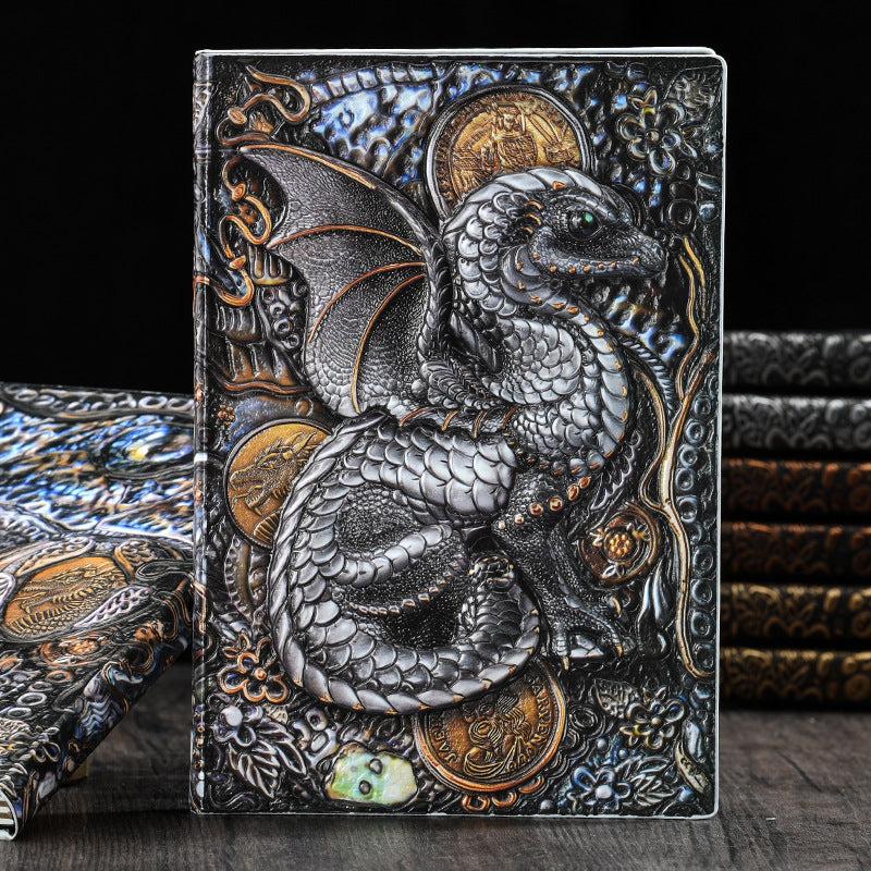 Embossed Elf Dragon Notebook - Vintage Style