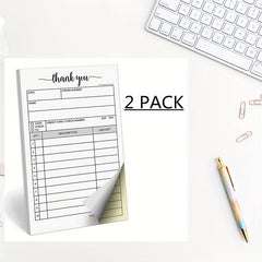 2 Pack Thank You Receipt Book 3 4x5 5 Handheld 2 Part Carbonless