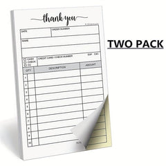 2 Pack Thank You Receipt Book 3 4x5 5 Handheld 2 Part Carbonless