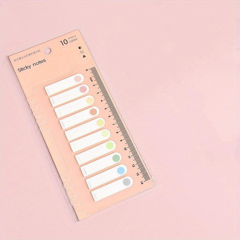 200pcs Sticky Tabs Index Tabs With Ruler Transparent Sticky Notes