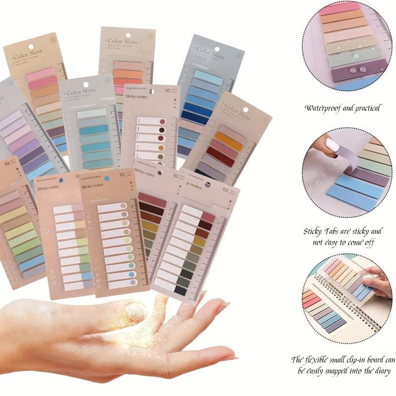 200pcs Sticky Tabs Index Tabs With Ruler Transparent Sticky Notes