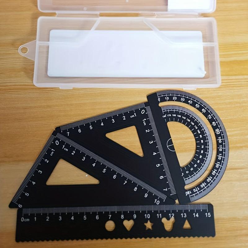 4pcs Laser Engraved Aluminum Special Ruler for Students