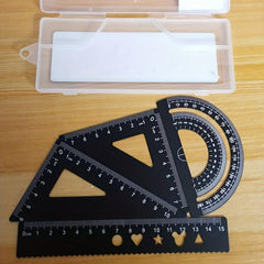 4pcs Laser Engraved Aluminum Special Ruler for Students