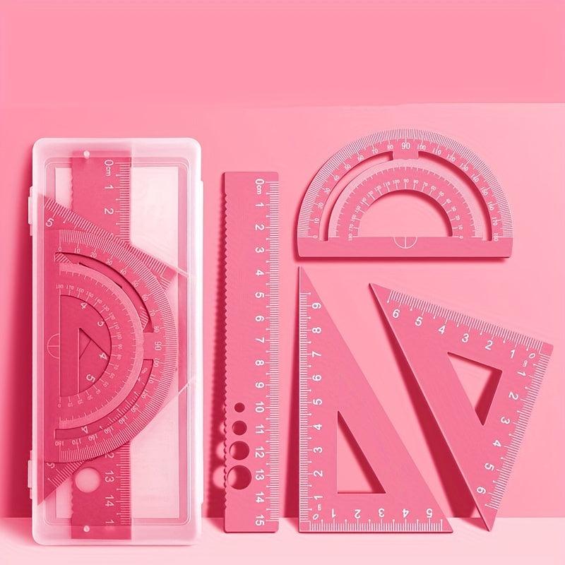 4pcs Laser Engraved Aluminum Special Ruler for Students