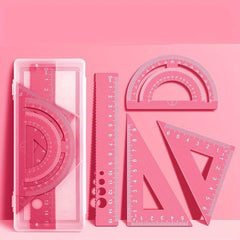 4pcs Laser Engraved Aluminum Special Ruler for Students