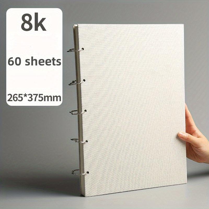 Ring bound Drawing Book Linen Cover 8K16K32K Sketchbook 160g Thick Paper