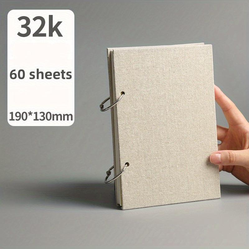 Ring bound Drawing Book Linen Cover 8K16K32K Sketchbook 160g Thick Paper