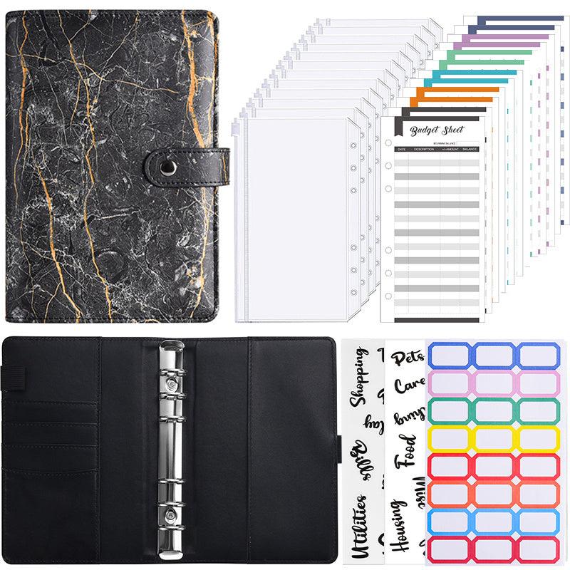 Marble Pattern Notebook Set with Budget Sheets and Stickers
