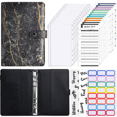Marble Pattern Notebook Set with Budget Sheets and Stickers
