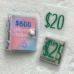 Mini Binder Saving Challenge Cash Envelope Wallet Budget Planner
