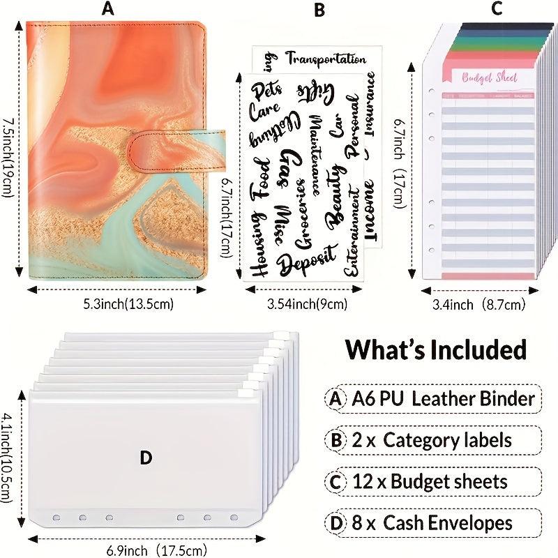 A6 Binder Notebook Budget Binder Zip Envelopes Expense Sheets