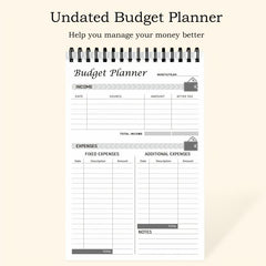Undated Budget Planner Notepad Tracker Finance Journal A5