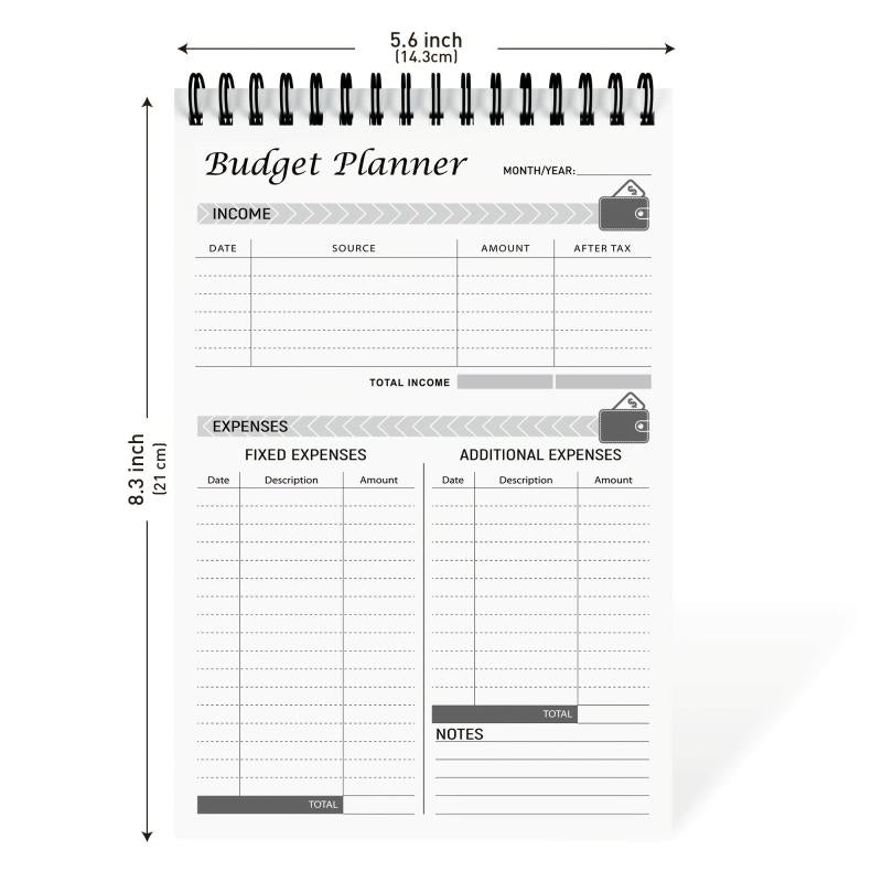 Undated Budget Planner Notepad Tracker Finance Journal A5
