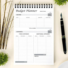 Undated Budget Planner Notepad Tracker Finance Journal A5