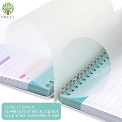 Undated Spiral Daily Planner Notebook 8.5x5.5, 52 Sheets