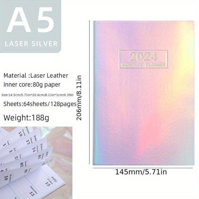 Colorful A5 English Calendar Book Laser Starlight Thin Weekly Notebook