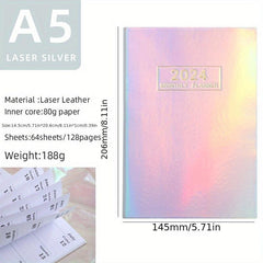 Colorful A5 English Calendar Book Laser Starlight Thin Weekly Notebook