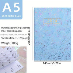 Colorful A5 English Calendar Book Laser Starlight Thin Weekly Notebook