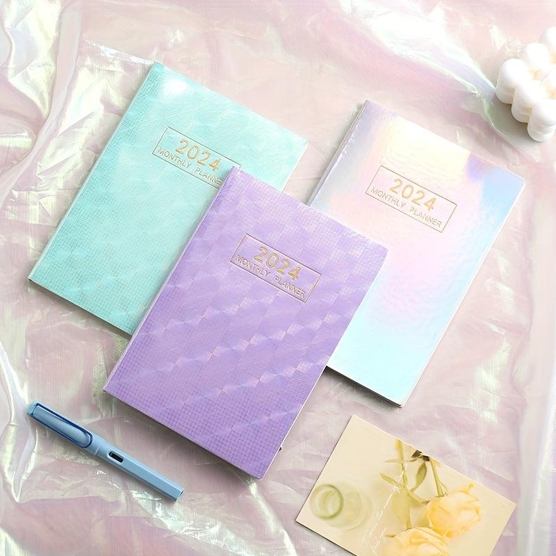 Colorful A5 English Calendar Book Laser Starlight Thin Weekly Notebook