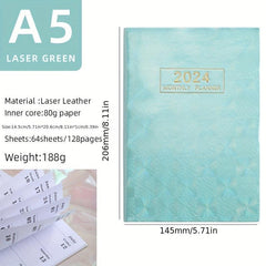 Colorful A5 English Calendar Book Laser Starlight Thin Weekly Notebook