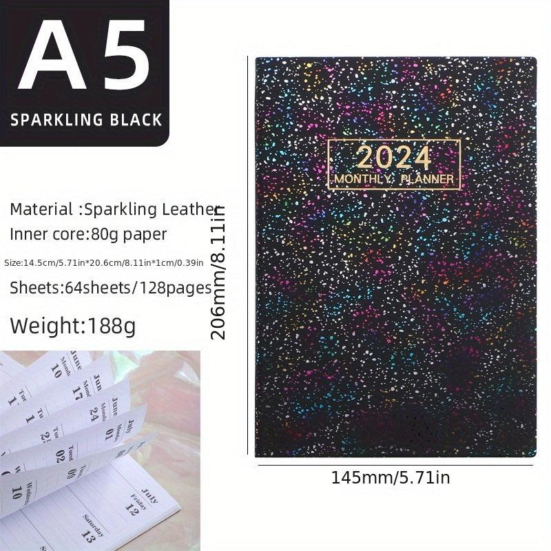 Colorful A5 English Calendar Book Laser Starlight Thin Weekly Notebook