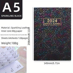 Colorful A5 English Calendar Book Laser Starlight Thin Weekly Notebook
